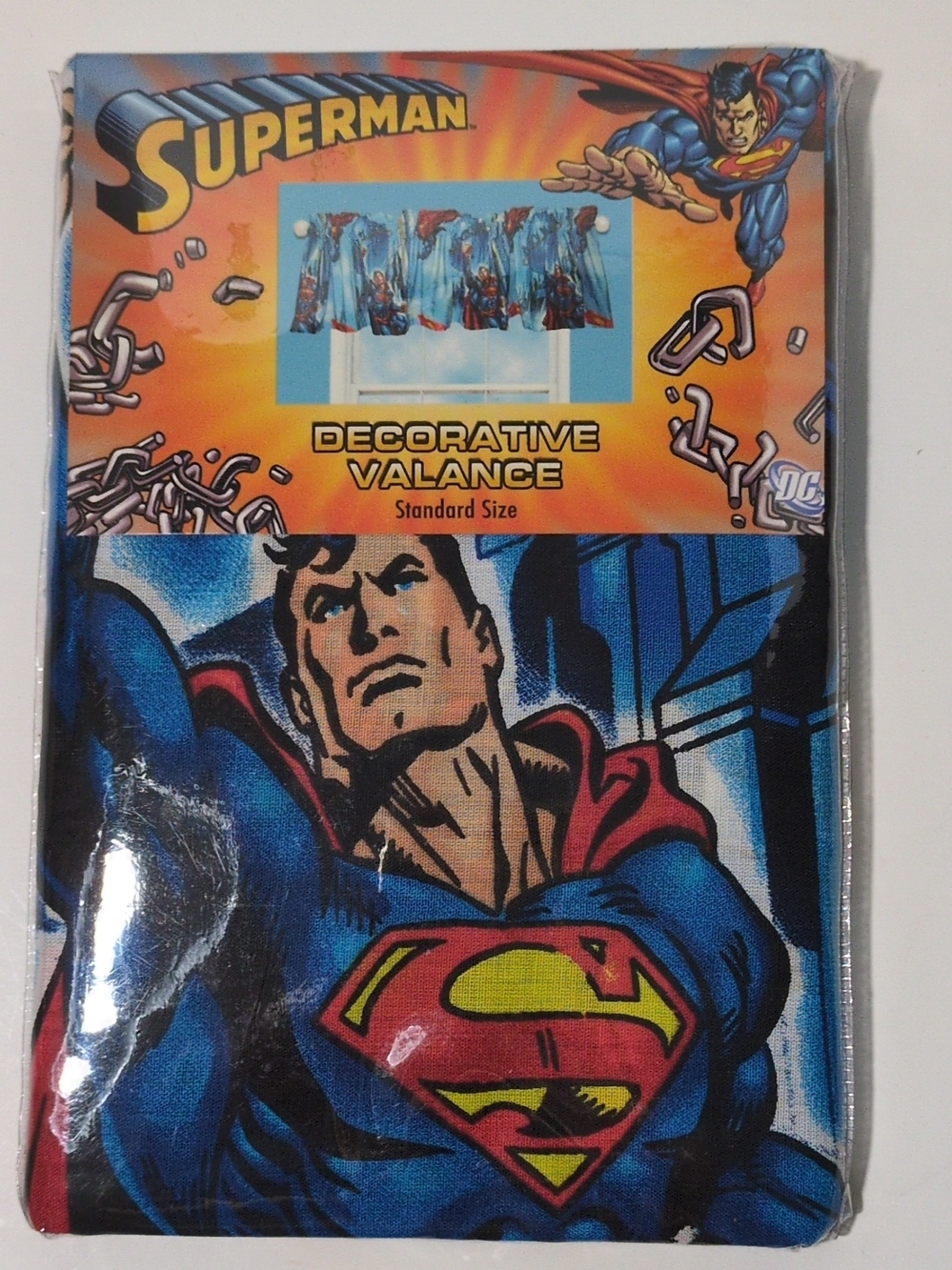 DC Comics Superman Fly HG Valance 84x15in Cotton Blend Comic Book Heroes